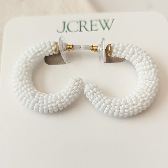 J. Crew Jewelry - J. Crew Chunky Beaded Hoop Earrings
